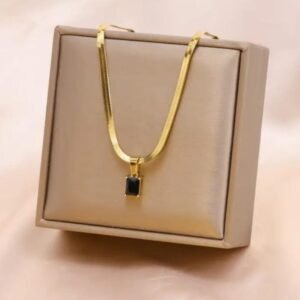Home black diamond herringbone necklace