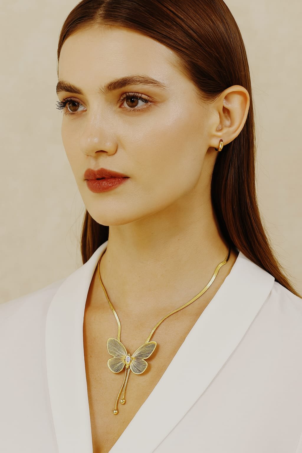 butterfly charm herringbone necklace butterfly charm herringbone necklace