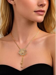 flower herringbone necklace