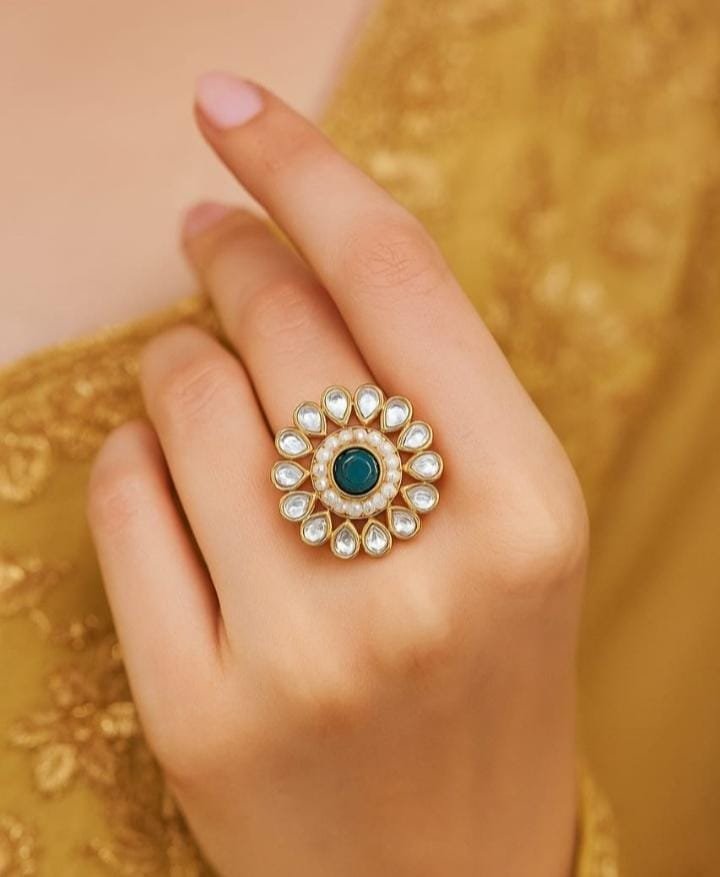 green floral ring